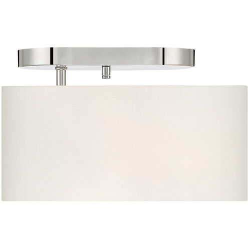 Midtown 1 Light 11 inch Polished Nickel Semi-Flush Ceiling Light